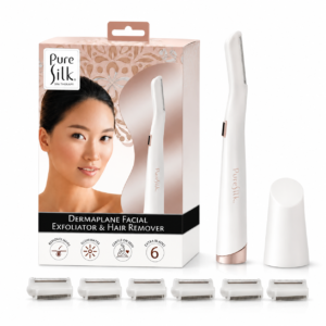 Pure Silk Dermaplane Facial Exfoliator Hair Remover with LED Light
