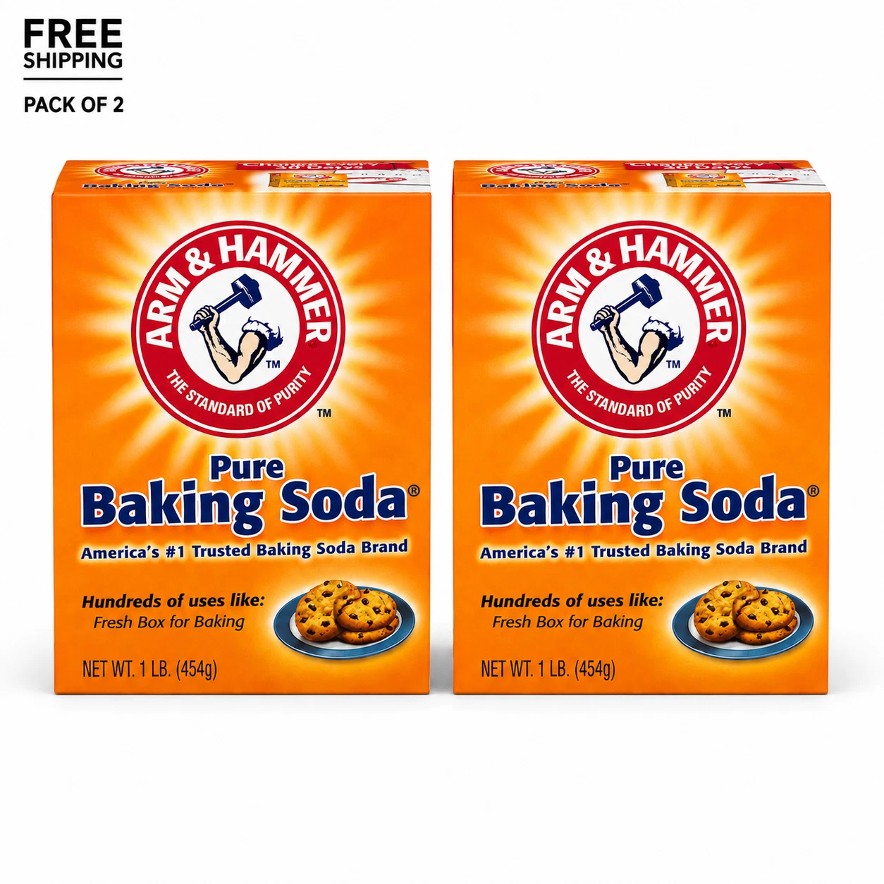 2 Pack Arm & Hammer Baking Soda 1 lb Multipurpose Household Cleaner